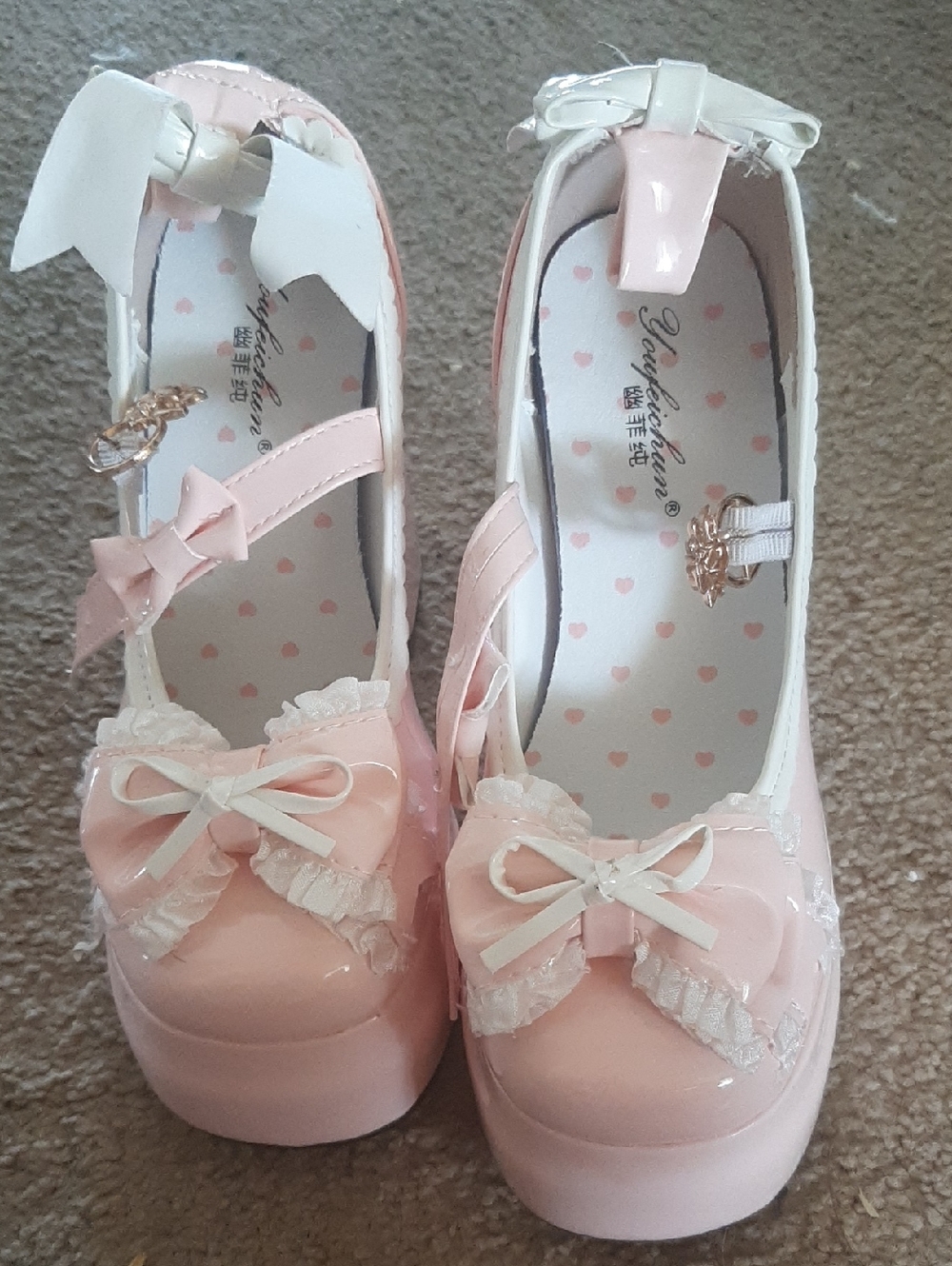 Pink Bow Platform Mary Jane Shoes